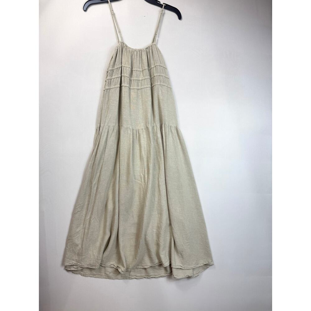 WEWOREWHAT Scrunchie linen midi Dress Medium - Picture 7 of 7